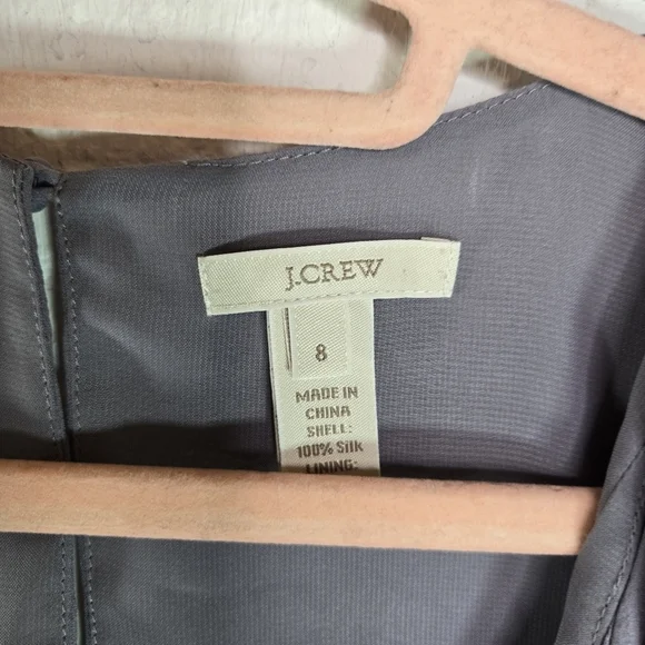 J Crew dusty lilac silk chiffon side ruffle sleeveless top - Picture 5 of 7